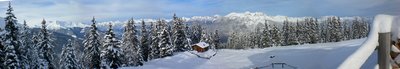 Blick von der Birgitzer Alm in Richtung Inntal