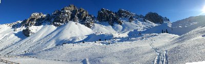 Blick auf die Kalkkögl von der Adolf-Pichler-Hütte aus